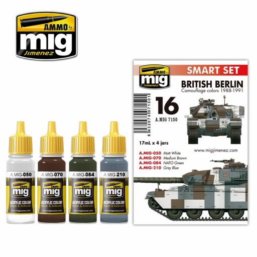 Mig 7150 British Berlin Camouflage Colours 1988-91 Paint Set4Pcs