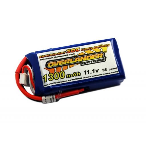 11.1V 1300Ma 30C Li-Poly Battery