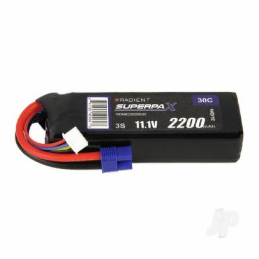 11.1V 2200Mah Ec3 Radient Lipoly 30C Battery Rdnb22003S30
