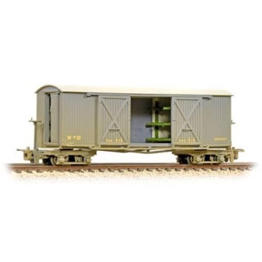 393-025 Covered Goods Wagon Ww1 Wd Grey Weathered Bachmann