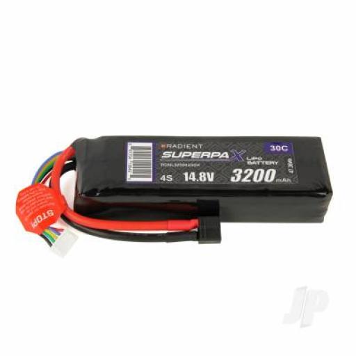 14.8V 3250 Mah Radient Lipo Battery 30C With Deans