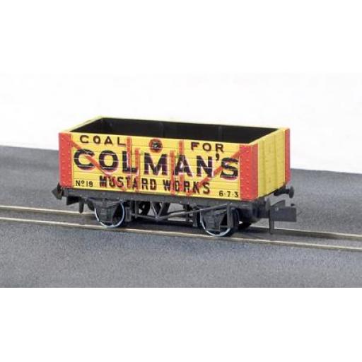 Nr-P412 Coal, 7 Plank, Colmans Mustard Wagon Peco