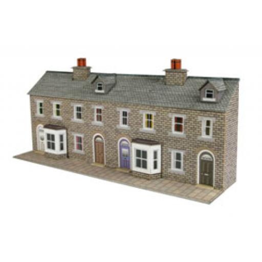 Pn175 Low Relief Terraced House Fronts Stone Style (N Gauge) Metcalfe