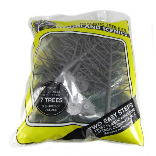 Tr1103 7 Deciduous Trees 5 - 7" Kits Woodland Scenics