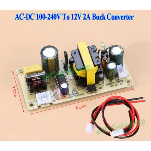 Ac/Dc Converter 100-240V Ac To 12V 2A Dc Buck Converter Isolated Step Down Power Supply Module