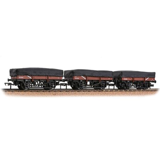 33-091 5 Plank China Clay Wagons 3 Pack Br Bauxite Early With Tarpaulin Covers