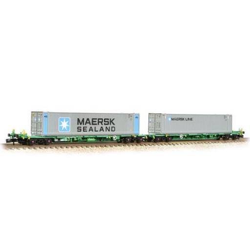 377-369 Intermodal Bogie Wagons With Two 45Ft Containers Maersk Sealand & Line
