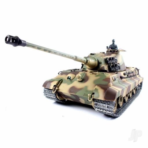 R/C German King Tiger Tank Heng Long 1:16 With Bb Gun, Smoke, Sound & Metal Gearbox