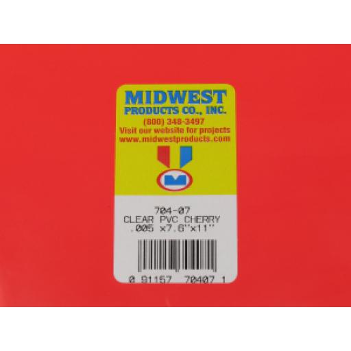 704-07 Midwest Clear Pvc Cherry .005'' 7.6 X 11''