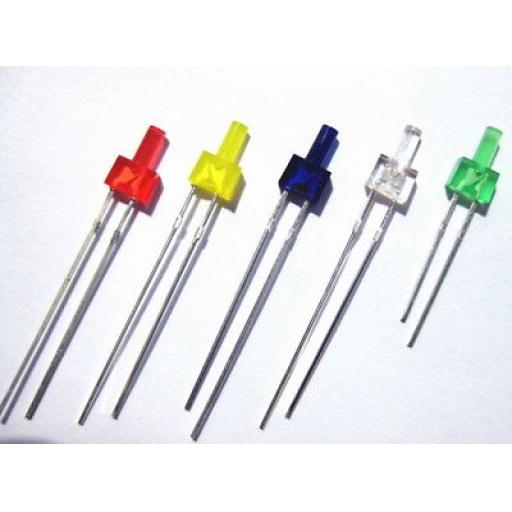 Led 2Mm Tower/Lighthouse Mixed Red, Yellow, Green, White & Blue 2V 20Ma (1 Of Each, Total Qty 5)