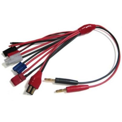 Charge Lead 4Mm Banana To Multi-Connector Deans, Rx-Futaba, & Jst (Bec), Tamiya, Ec3, Traxxas, Diy Et0280