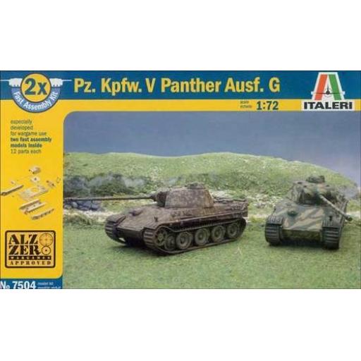 7504 Pz. Kpfw. V Panther Ausf. G Fast Assembly 1:72 Italeri (2 Models)