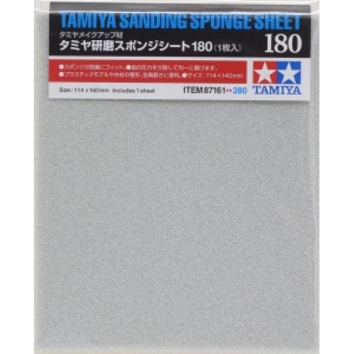 Sanding Sponge Sheet 180 Grade Tamiya 87161