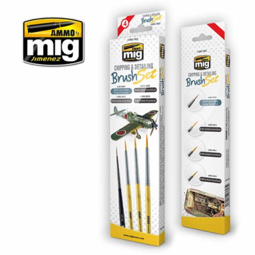 Mig 7603 Chipping & Detailing Brush Set Synthetic