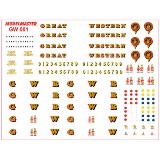 Gw 001 Gwr Loco Numbers & Letters Gold Modelmaster