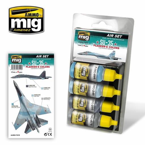 Mig 7219 Su-35 Flanker-E Colours Acrylic Paint Set