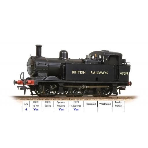 32-236 Fowler Class 3F 0-6-0 (Jinty) 47619 British Railways Black Bachmann