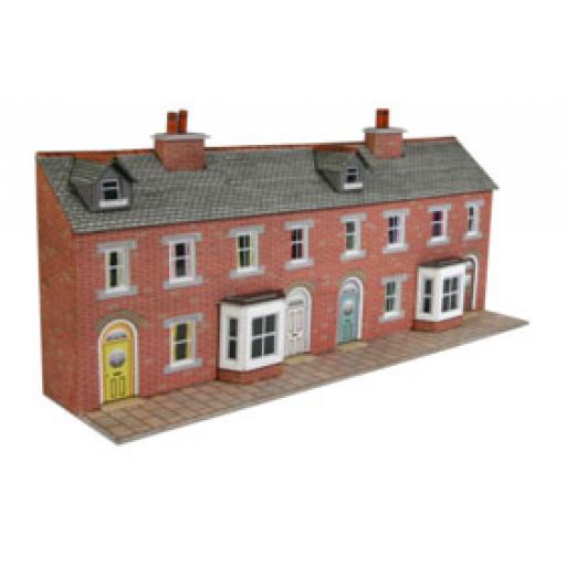 Pn174 Low Relief Terraced House Fronts Red Brick (N Gauge) Metcalfe