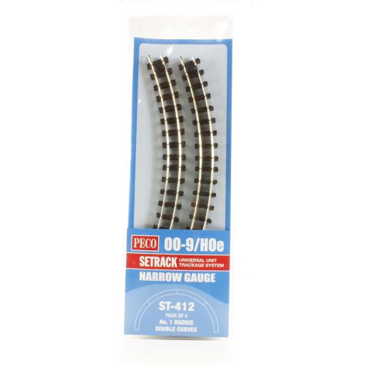 St-412 Oo-9/Hoe 1St Radius Double Curves (Pack Of 4) Peco