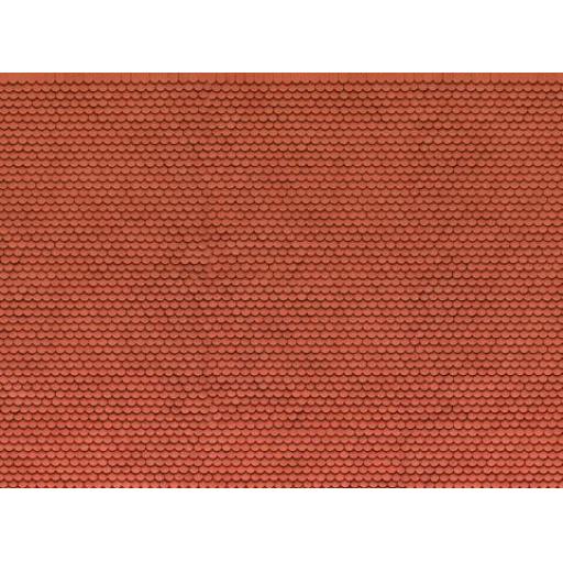 56690 Embossed Plain Red Tile Card 25 X 12.5Cm Noch Oo Gauge