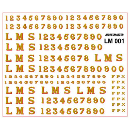 Lm 001 Lms Loco Numbers & Letters Gold Modelmaster