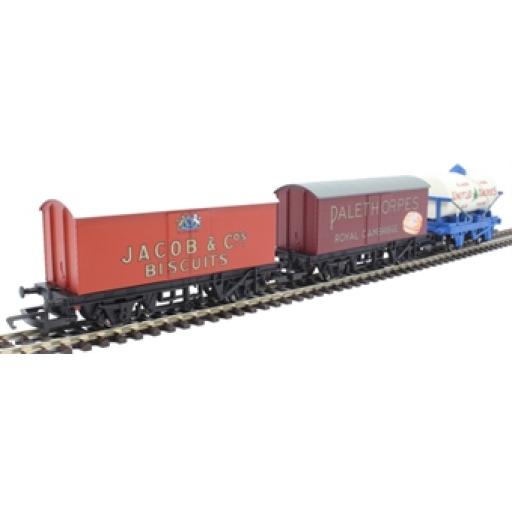 R6991 Retro Wagons Pack Of 3 Wagons Jacobs Biscuits, Palehorpes, United Daries