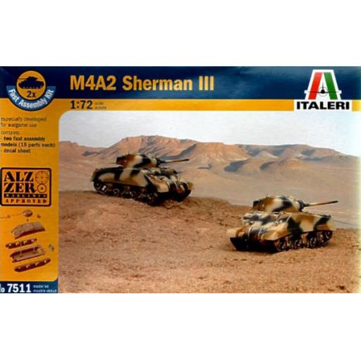 7511 M4A2 Sherman Iii (2) 1:72 Italeri