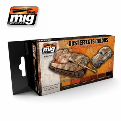 Mig 7106 Rust Effects Colours Acrylic Paint Set
