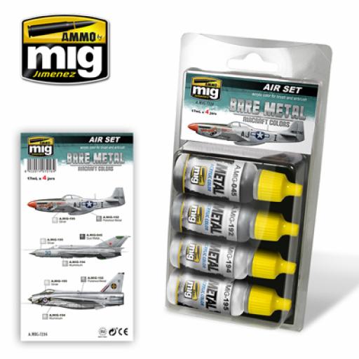 Mig 7216 Bare Metal Aircraft Colours Acrylic Paint Set
