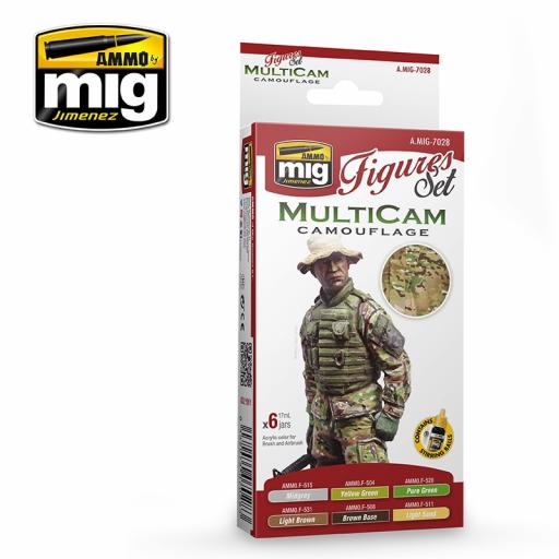 Mig 7028 Multicam Camoflage Figure Paint Set 6Pcs