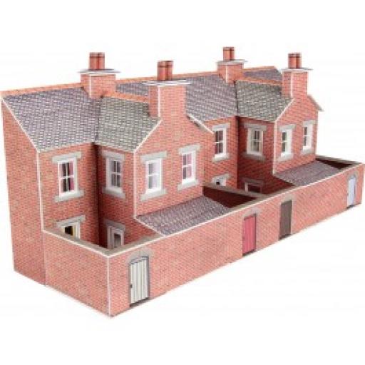 Pn176 Low Relief Terraced House Backs In Red Brick (N Gauge) Metcalfe