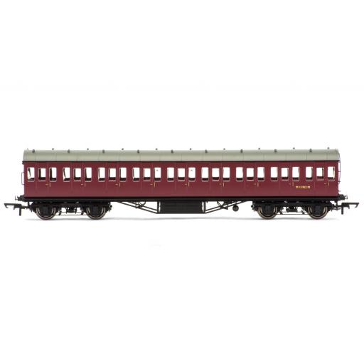 R4690A Br Non-Corridor 57' Third Class Coach M11886M - Era 5 Crimson Br Maroon Hornby