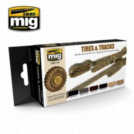 Mig 7105 Tires & Tracks Acrylic Paint Set