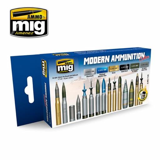 Mig 7129 Modern Ammunition Colours Acrylic Paint Set