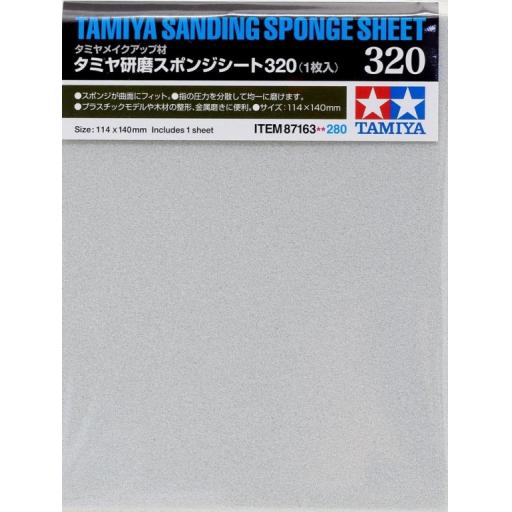 Sanding Sponge Sheet 320 Grade Tamiya 87163