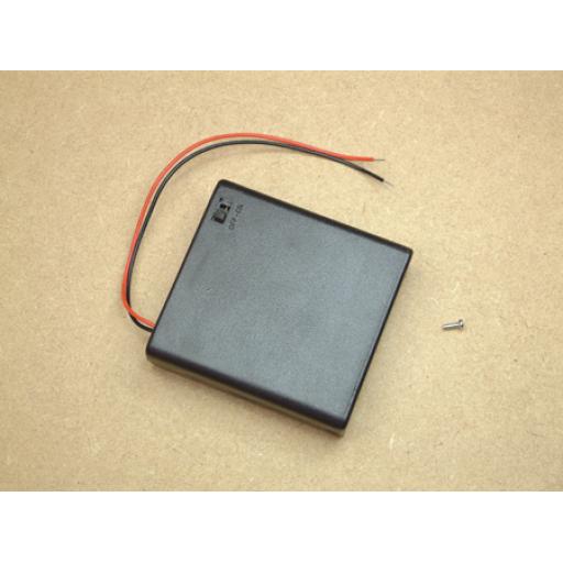 Battery Holder 4 X Aa 6V With Switch, Cover & Open Leads