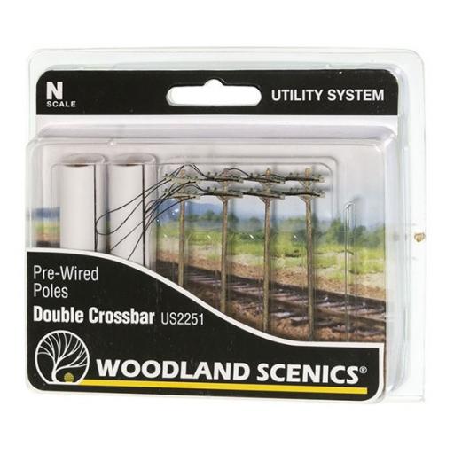 Us2251 Double Crossbar Pre-Wired Poles Woodland Scenics