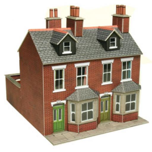Po261 Terraced Houses Red Brick (Oo/Ho Gauge) Metcalfe