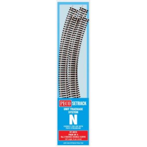 St-3015 Double Curve 2Nd Radius (Pack Of 4) Peco