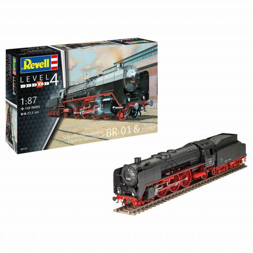 02172 Heavy Express Loc 01 With Tender 1:87 Revell