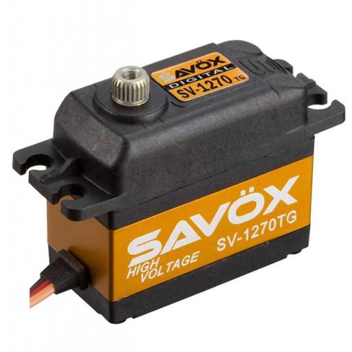 Savox Sv-1270Tg Hi-Voltage 7.4V 35Kg Digital Servo (56G, 35Kg-Cm, 0.11Sec/60Deg)