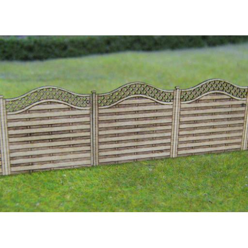 Gm-452 Wooden Fence Panel W Lattice Top (3 X 4 Panels) Oo Gauge