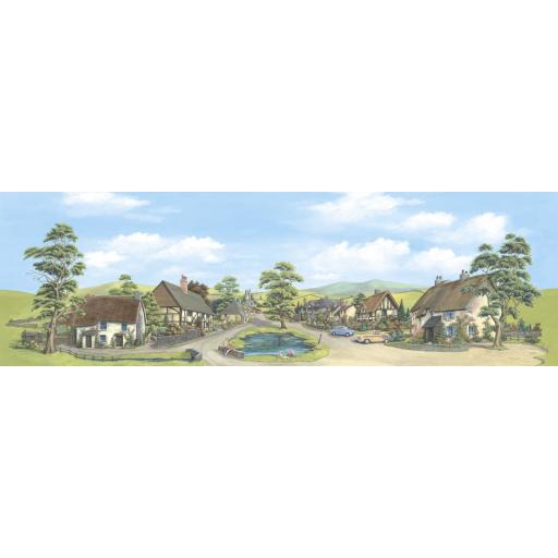 Sk-15 Village With Pond Background Scene Large 228 X 736Mm (9 X 29In) Peco