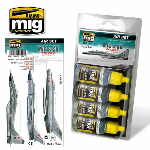 Mig 7204 Mig & Su Colours Grey & Greys Acrylic Paint Set