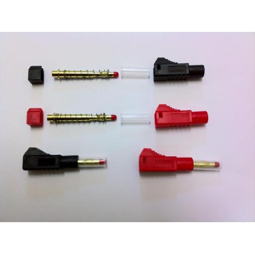 Connector 4Mm Banana Gold Plugs With Add-On Socket Shielded