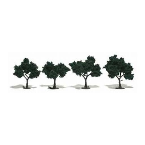 Tr1505 2'' X 3'' Dark Green Realistic Trees X4 Woodland Scenics