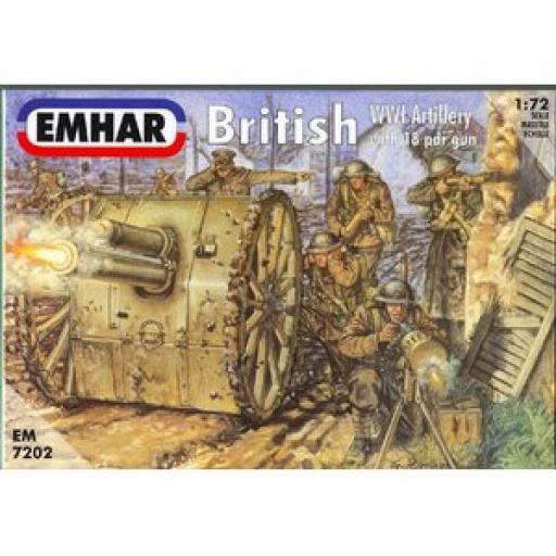 3502 British Ww1 Artillery W/ 18 Pdr 1:35 Emhar
