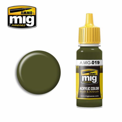 Mig 019 4Bo Russian Green Acrylic Paint 17Ml