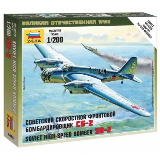 6185 Soviet High Speed Bomber Sb-2 1:200 Zvezda