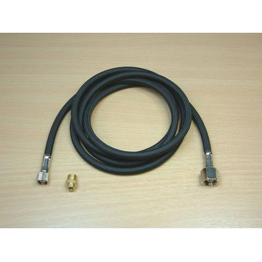 Ab105 1.7M Braided Hose For Expo (5Mm) & Iwata Airbrushes, With Adaptor For Bager Airbrushes